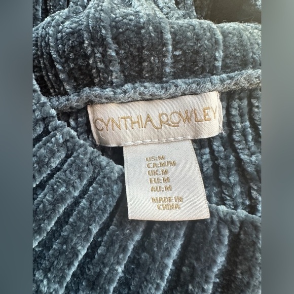 Cynthia Rowley Sweater Chenille Super Soft Beautiful Peacock Blue - Picture 7 of 7